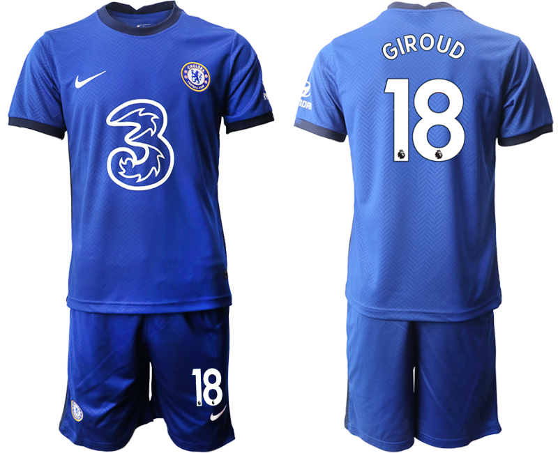 Men 2020-2021 club Chelsea home #18 blue Soccer Jerseys->customized soccer jersey->Custom Jersey